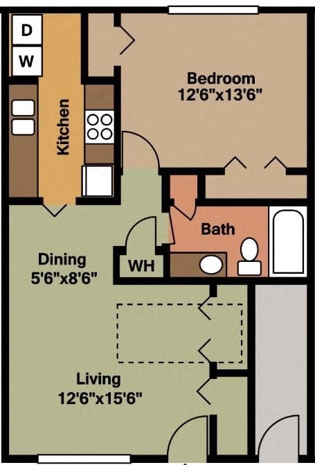 small 1 bedroom 1 bath Waterford Square Apartments small One bedroom One bath apartment in Huntsville, AL